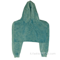 Cotton Aqua Mineral Wash Top Top Women Hoodie